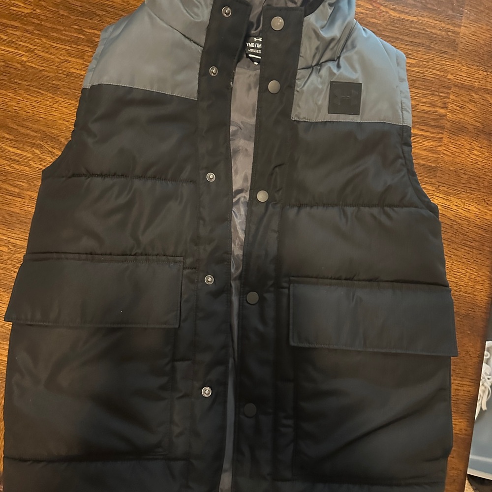 Black and Gray UA Puffer Vest